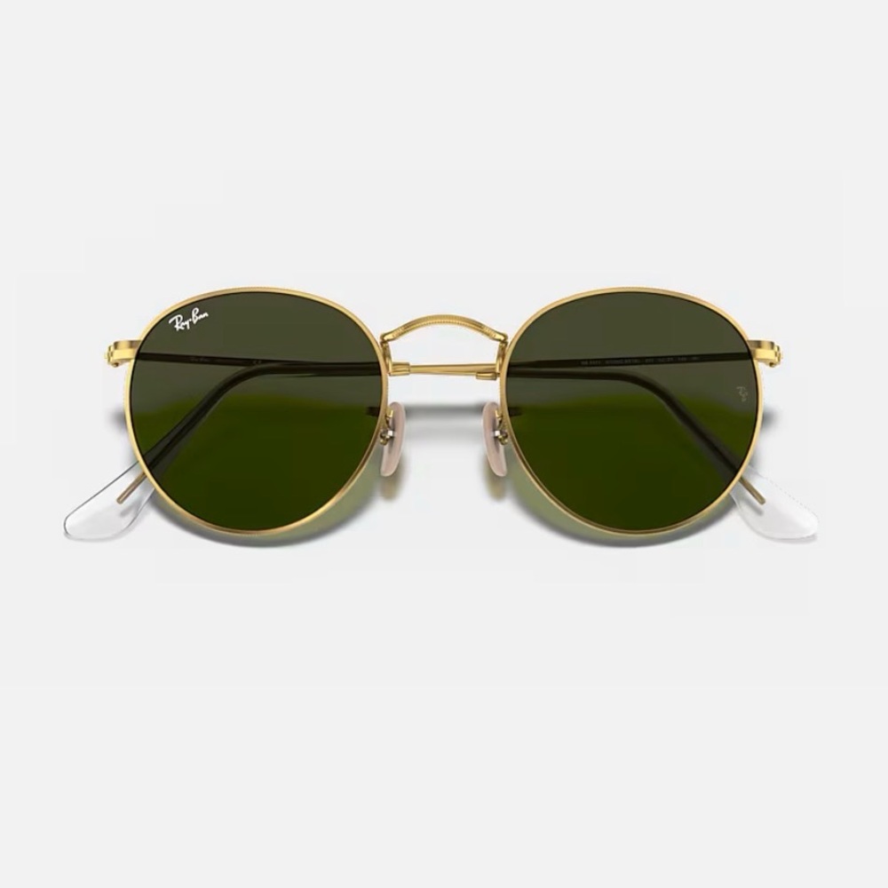 Ray-Ban Classic Gold Frame Sunglasses with Green Lenses